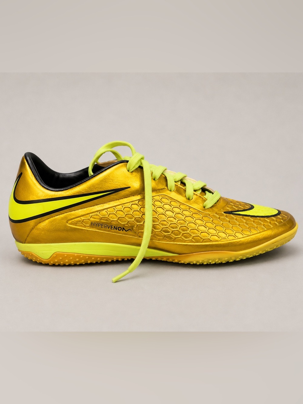 NIKE Rare 2014 Hyper venom Phantom 1 Gold indoor soccer Cleats Neymar